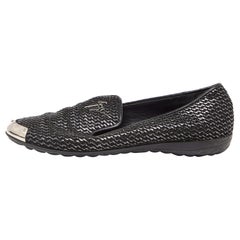 Giuseppe Zanotti, pelle nera scintillante, pantofole da fumo misura 37,5
