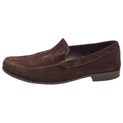 Tod's Dark Brown Suede Slip On Loafers Size 43