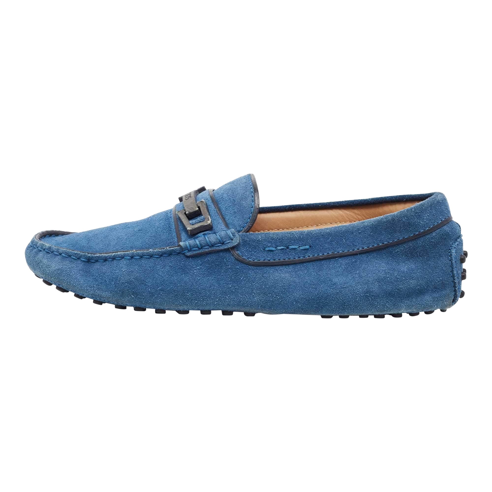 Tod's Blau Wildlederschnalle Slip On Loafers Größe 40
