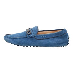 Tod's Blau Wildlederschnalle Slip On Loafers Größe 40