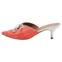 Malone Souliers Peach Pink Fabric Victoria Mules Size 38