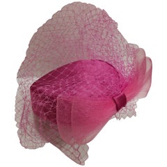 Vintage Fascinator Fucsia Hat