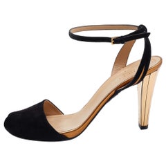 Gucci Sandali Peep Toe in pelle scamosciata nera misura 37,5