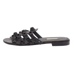 Balenciaga Black Leather Arena Flats Size 38