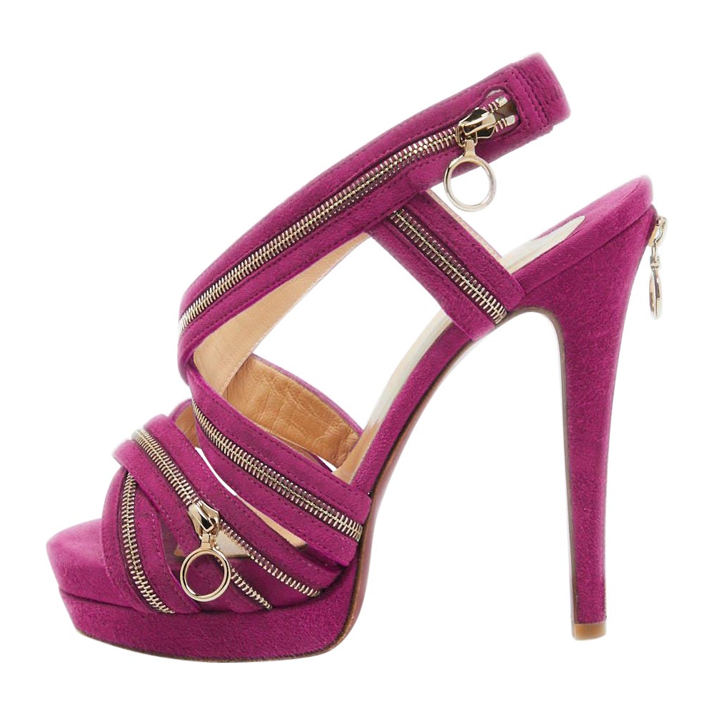 Christian Louboutin Purple Suede Rodita Sandals Size 36 For Sale