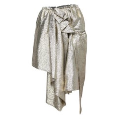 Stella McCartney Gold Lurex Gathered Brynn Asymmetrical Skirt S