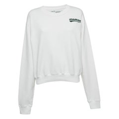 Off-White White Woman Patch Cotton Sweatshirt M