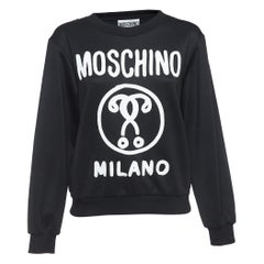 Moschino Couture Black Knit Chain Embellished Logo Print Sweatshirt M