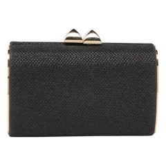 Jimmy Choo Black Fabric Lurex Frame Clutch