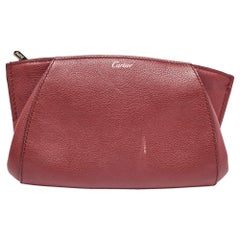 Cartier Red Leather C De Cartier Clutch