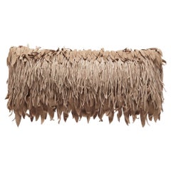 Roberto Cavalli Beige/Pink Suede Fringe Flap Clutch