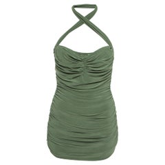 Norma Kamali, maillot de bain Bill Mio froncé vert XL