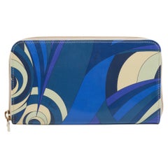 Emilio Pucci Multicolor Printed Patent Leather Zip Around Wallet