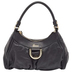 Gucci Black Leather Abbey D-Ring Shoulder Bag