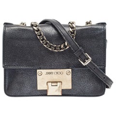 Jimmy Choo Metallic Blue Leather Rebel Crossbody Bag