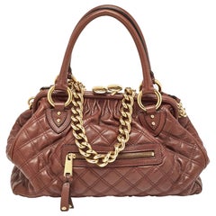 Marc Jacobs Burgundy Quilted Leather Stam Satchel
