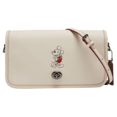 Coach x Disney Mickey Off White Leather Penny Crossbody Bag