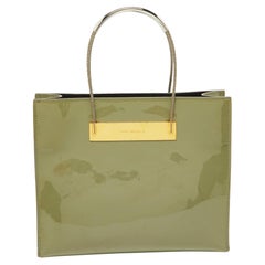 Balenciaga Grey Patent Leather Small Cable Shopper Tote