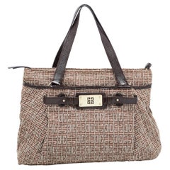 Bolso de lona y charol marrón Givenchy Signature