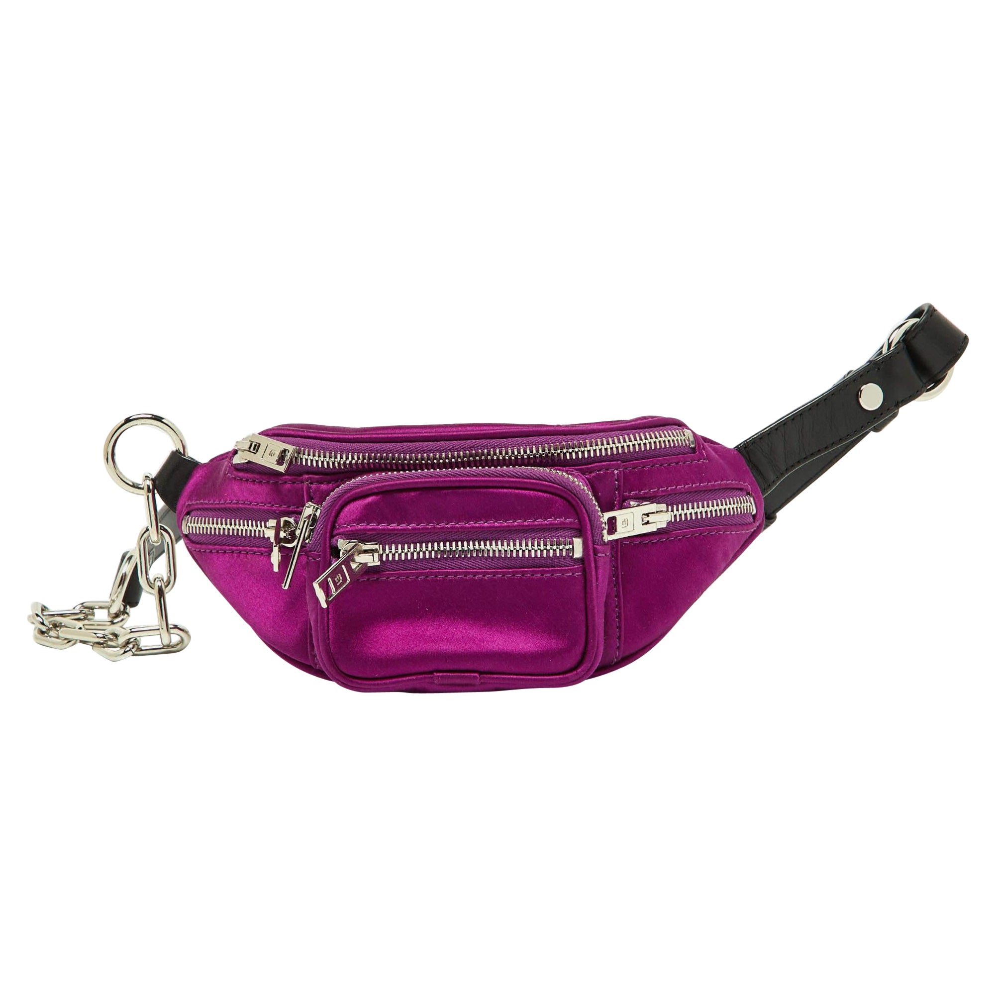 Alexander Wang Lila/Schwarze Attica Gürteltasche aus Satin und Leder
