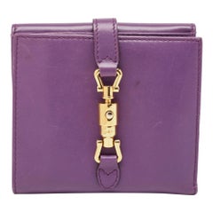 Gucci Purple Leather Jackie 1961 French Wallet