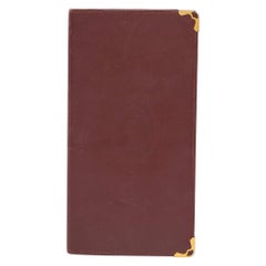 Cartier Burgundy Leather Must de Cartier Bifold Long Wallet