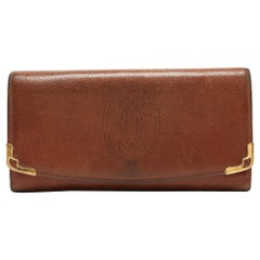 Cartier Brown Leather Marcello de Cartier Flap Wallet