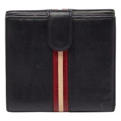 Bally Black Leather Compact Wallet