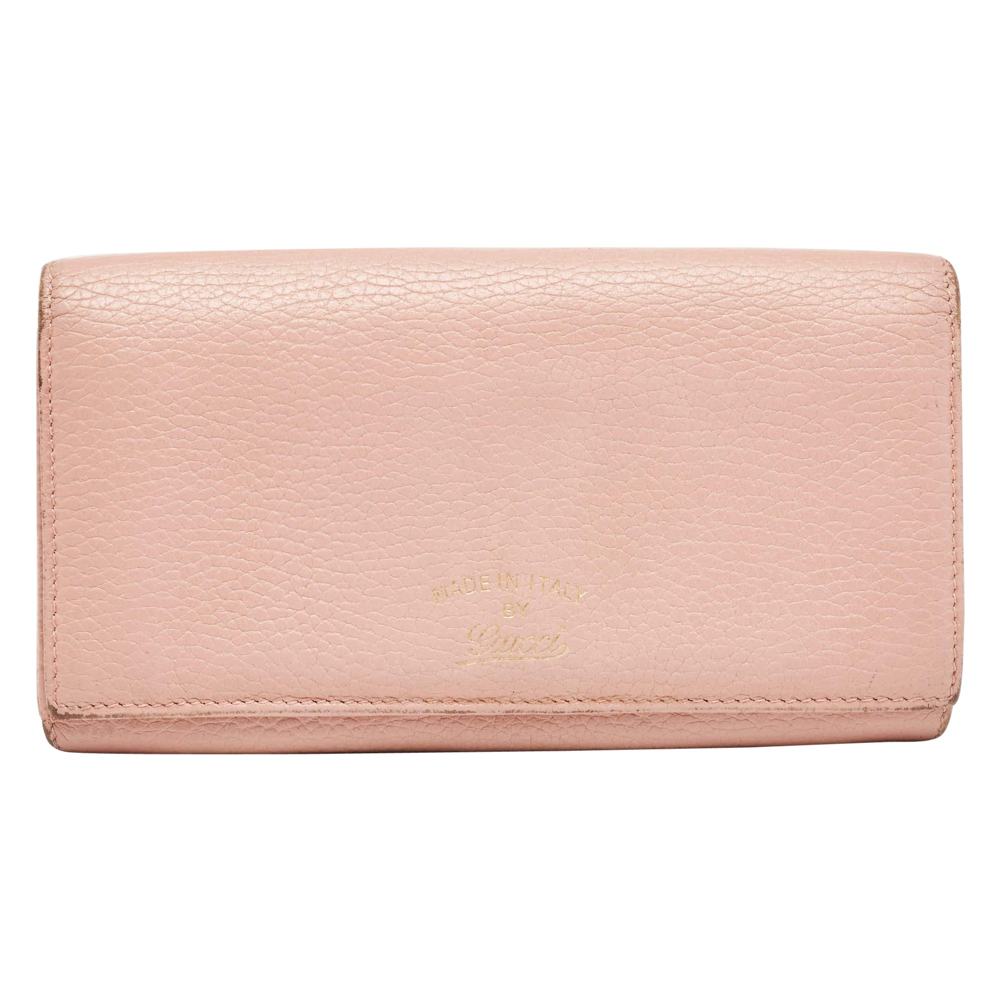 Gucci  Old Rose Leather Swing Continental Wallet
