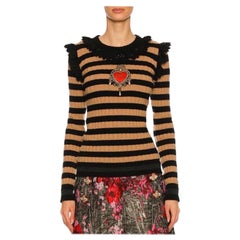 sacred heart cashmere and wool striped Dolce & Gabbana sweater