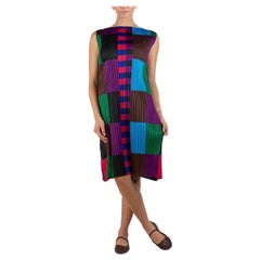 1990S PLEATS PLEASE ISSEY MIYAKE Jewel-Tone Geometric Dress