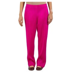 1990S PLEATS PLEASE ISSEY MIYAKE Hot Pink Polyester Pants