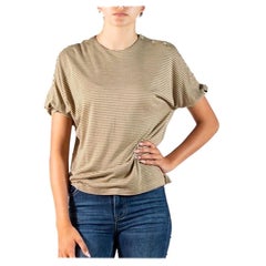 1980S CHRISTIAN DIOR Beige Brown Silk Top