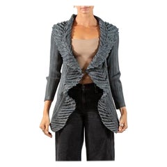 1990S ISSEY MIYAKE PLEATS PLEASE Camisa de poliéster gris