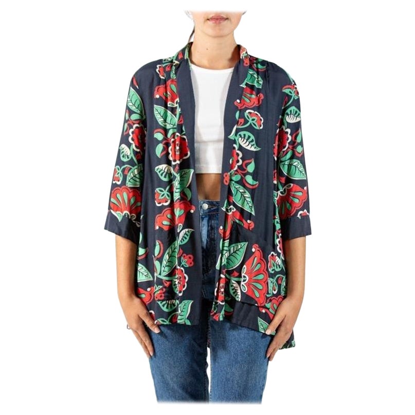 1940S Tropical Cold Rayon Top For Sale