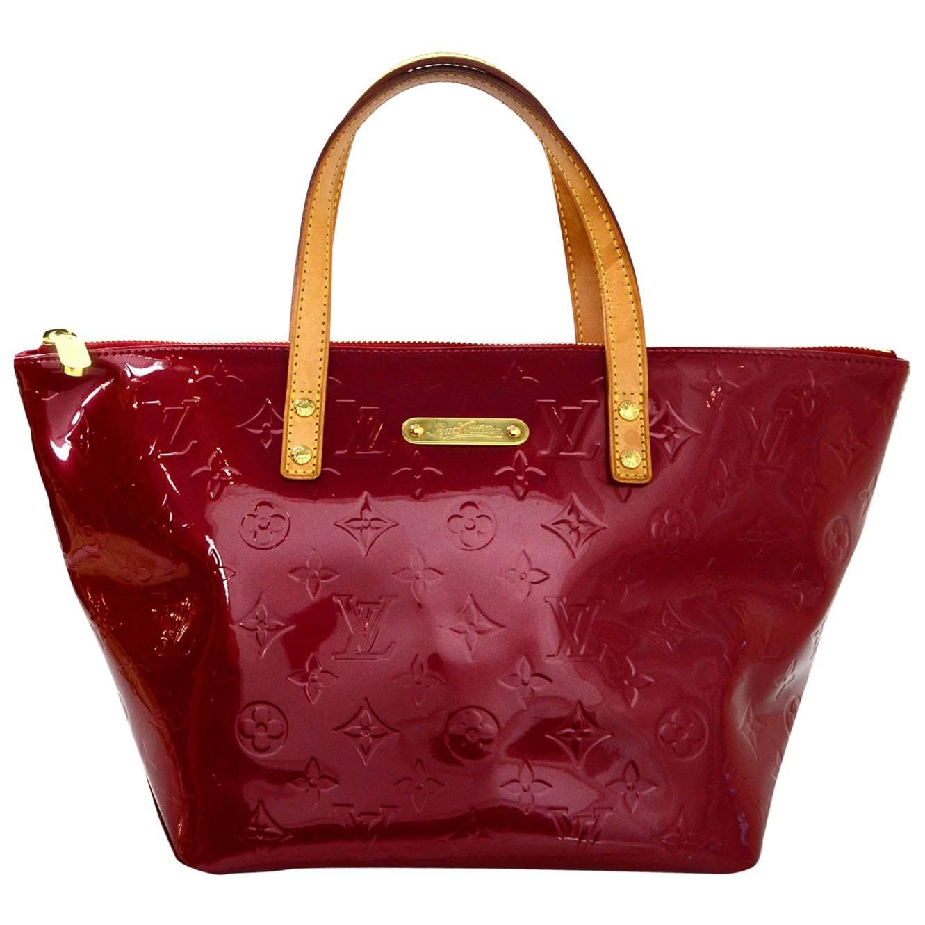Louis Vuitton Red Vernis Bellevue PM Tote GHW For Sale at 1stDibs