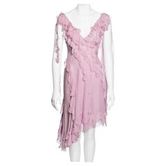 Versace by Donatella Versace Pink Silk Chiffon Summer Dress, SS 2004