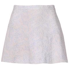Vivienne Westwood Blue & White Jacquard Mini Skirt W/Bustle Back Ca. 1998 3