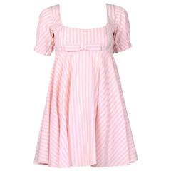 Vintage Vivienne Westwood Pink & White Striped Bustier Babydoll Dress Ca. 1992