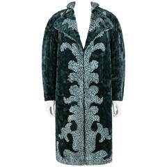 Used FENDI c.1980's KARL LAGERFELD Chinchilla Astrakhan Lamb Fur Reversible Coat