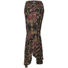 John Galliano Semi-sheer Floral Trumpet Skirt (New With Tags)