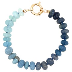 Sleeping Beauty Turquoise and Sapphire Bracelet in 14K Solid Gold