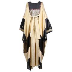 Vintage Thea Porter Embroidered Gold Caftan 1960s