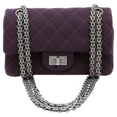 Chanel Dark Purple Jersey 2.55 Flap Bag 12
