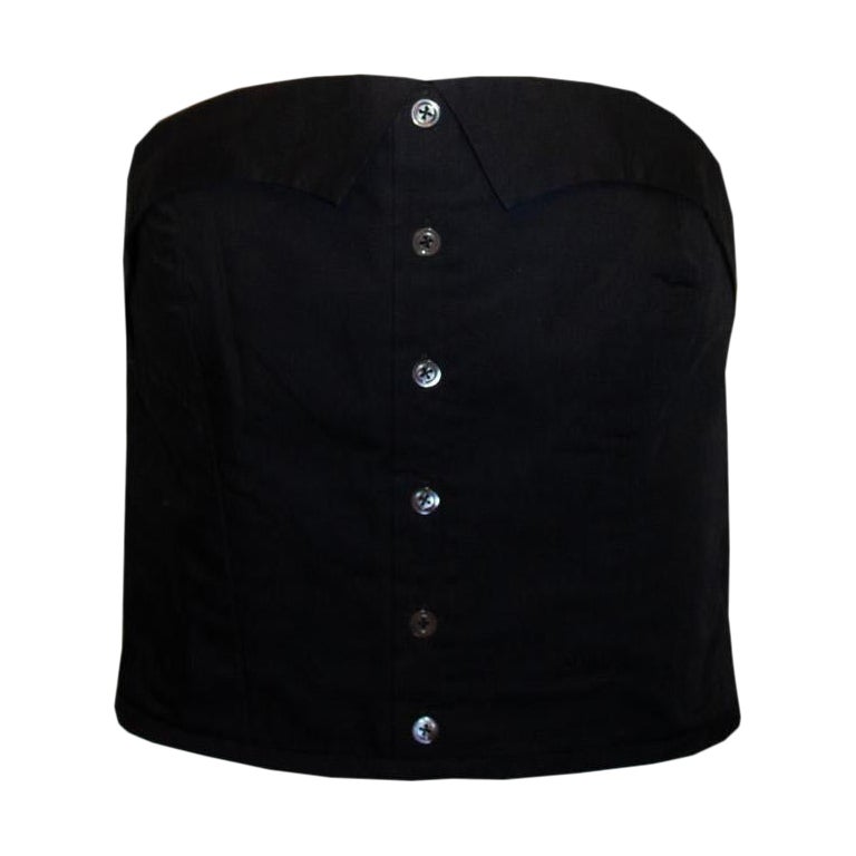 Margaret Howell Black Cotton Bustier For Sale