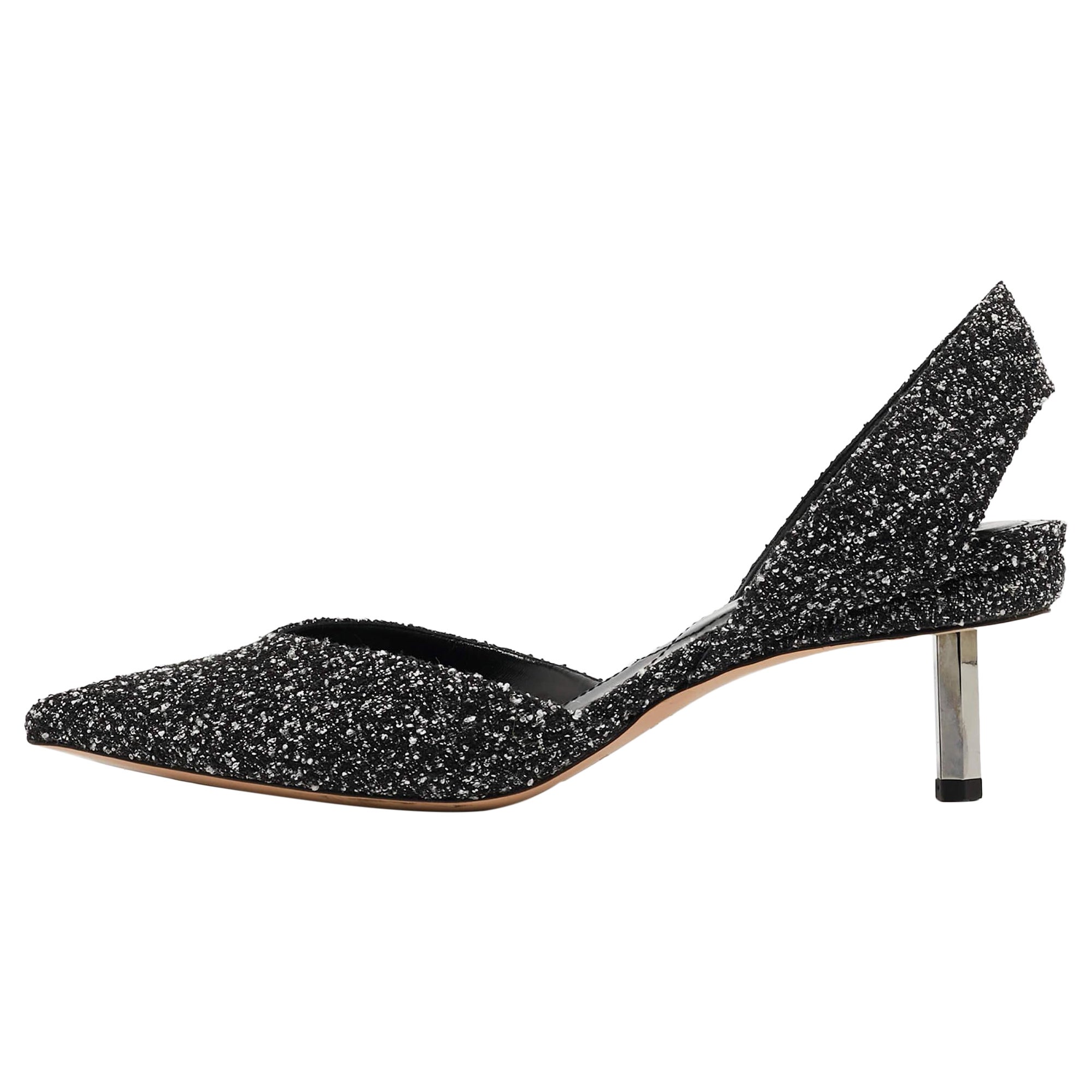 Nicholas Kirkwood White Black Tweed Slingback Pumps Size 41 For Sale at 1stDibs