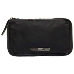 Gianfranco Ferre Bolsa de nailon negra con cremallera
