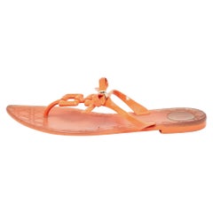 Dior Orange Jelly Thong Flat Sandals Size 40