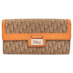 Dior Orange/Beige Diorrisimo Canvas and Leather Street Chic Continental Wallet