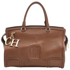CH Carolina Herrera Brown Leather Satchel